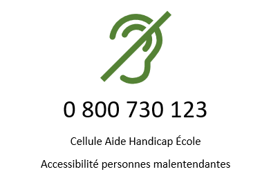 Numéro accessible personnes malentendantes
0 800 730 123
